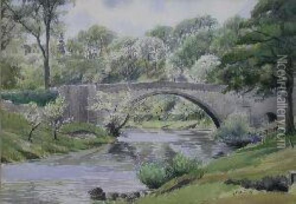 Twizel Bridge Oil Painting - George Devy