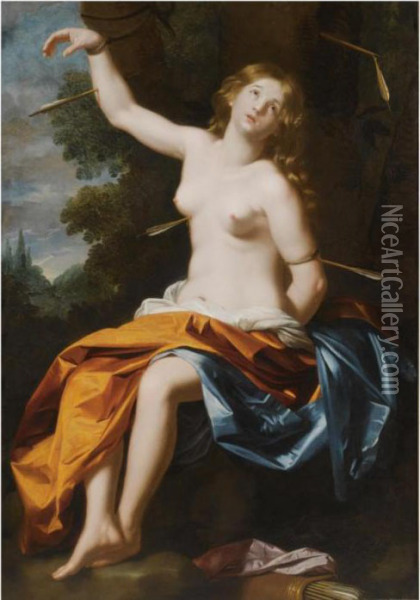 Saint Christina Oil Painting - Niccolo Renieri (see Regnier, Nicolas)