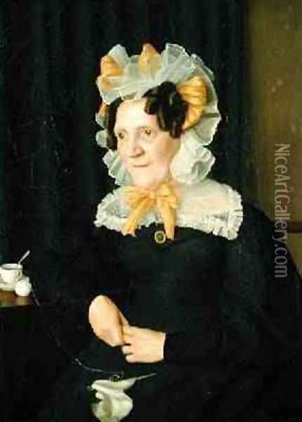 Portrait of an Old Woman 1829 Oil Painting - Julius Oldach