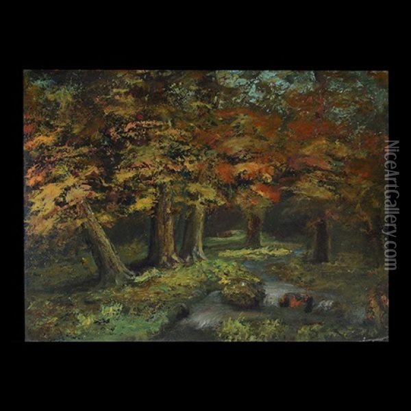 Deep In The Forest Oil Painting - Alfred Montgomery