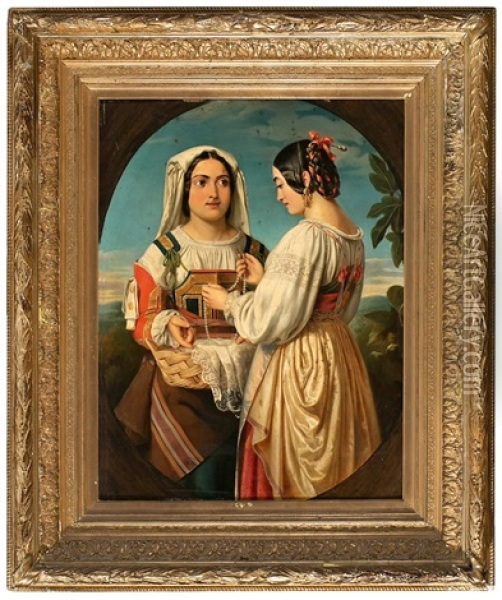 Dos Jovenes Italianas Oil Painting - Ferdinand Beer