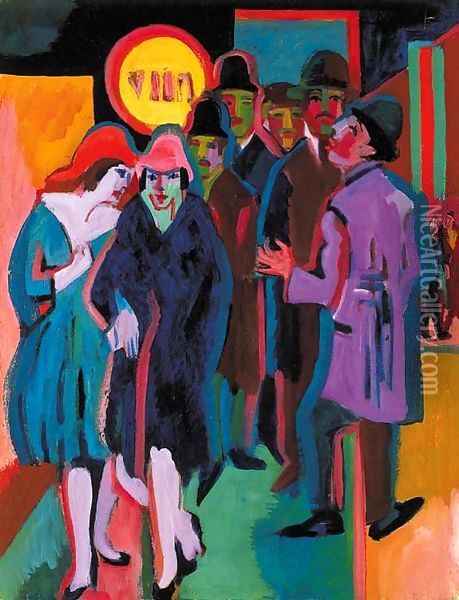 Nachtliches Strassenbild Oil Painting - Ernst Ludwig Kirchner