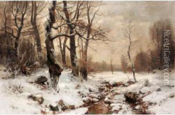 Winter Landscape Oil Painting - Wilhelm Schroeter