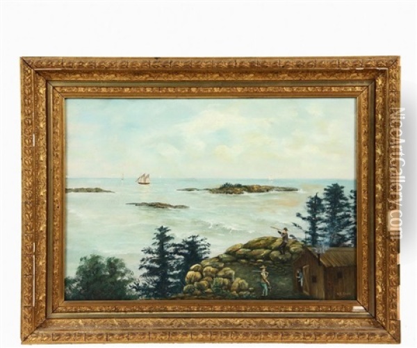 New Brunswick Coast Oil Painting - Norris Edgar Card