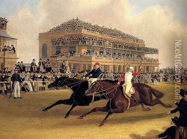 Priam beating Retriever at Doncaster on September 23, 1830 Oil Painting - James Pollard