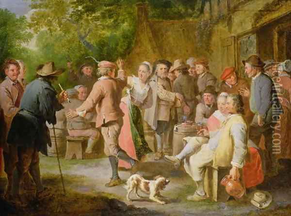 A Country Fete with Figures Dancing Oil Painting - Pieter Angellis