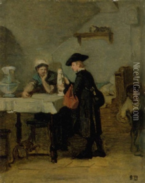 Der Junge Priester Und Die Madonnenfigur Oil Painting - Simon Durand