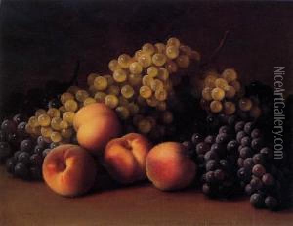 Peaches And Grapes Oil Painting - George Henry Hall