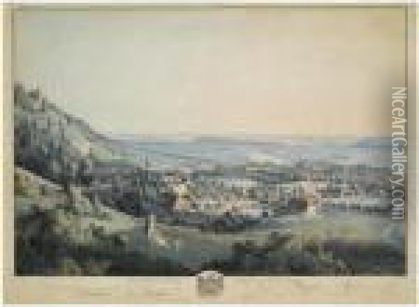 A View Of Lustschloss Pillnitz Mit Seinen Umgebungen Oil Painting - Johann Friedrich Wizani