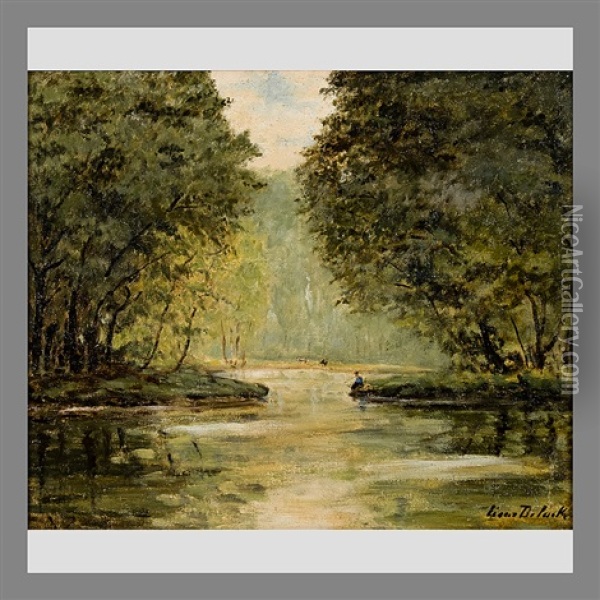 By The River Oil Painting - Cesar De Cock