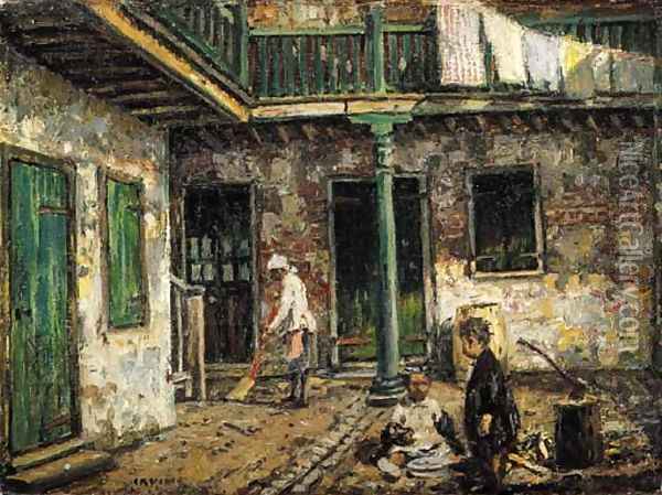 In the Courtyard Oil Painting - Wilson Henry Irvine