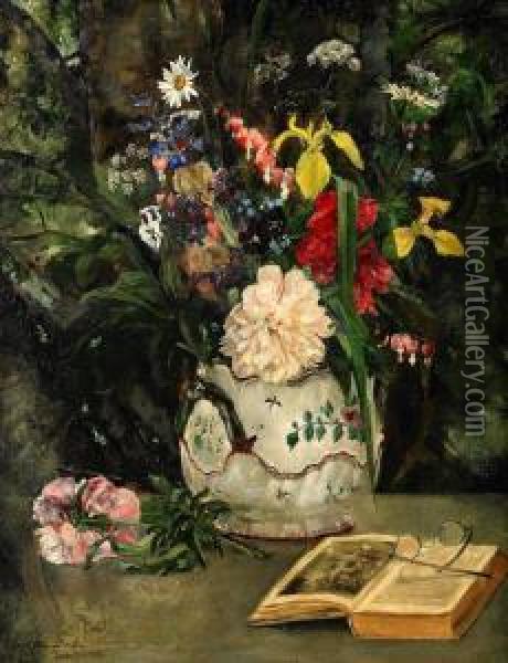 Blommor I Mariebergskruka Oil Painting - Anna Katharina Munthe-Norstedt