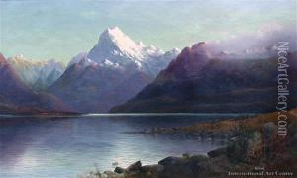Mt Cook From Lake Tekapo Oil Painting - John Douglas Perrett