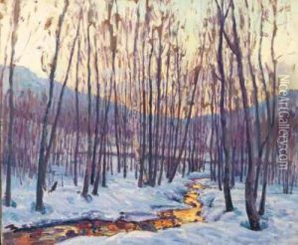 Golden Stream In The Mountains Oil Painting - William Samuel Horton