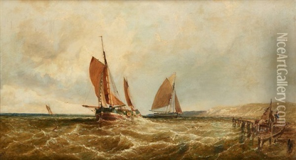 Retour Des Pecheurs A Douvres Oil Painting - James E. Meadows