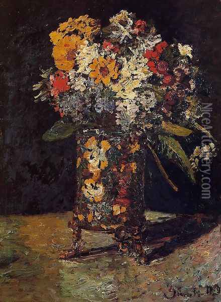Bouquet of Flowers Oil Painting - Adolphe Joseph Thomas Monticelli