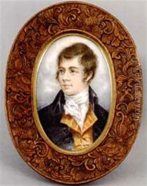 Portrait Of Robert Burns Oil Painting - Nicholas Alden Brooks