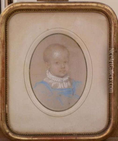 Portrait D'enfant Oil Painting - Jacques Edmond Leman