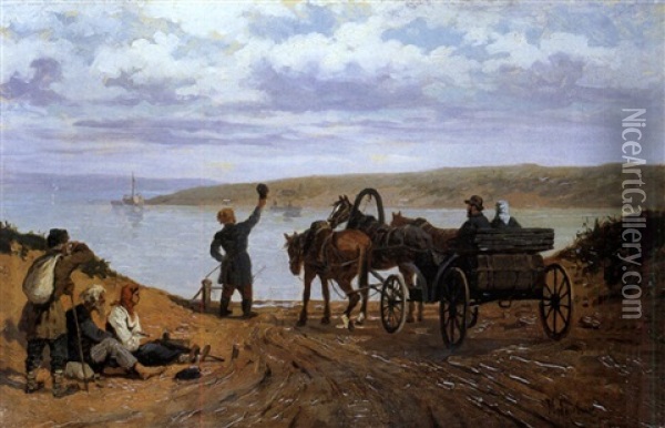 Die Uberfahrt Oil Painting - Pavel Osipovich Kovalevsky