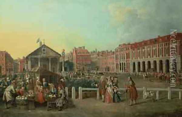 View of Covent Garden with St Pauls Church 1750 Oil Painting - Balthasar Nebot
