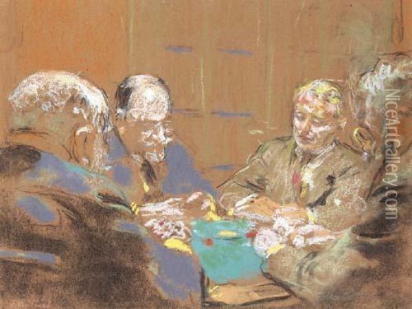 La Partie De Cartes Oil Painting - Jean-Edouard Vuillard
