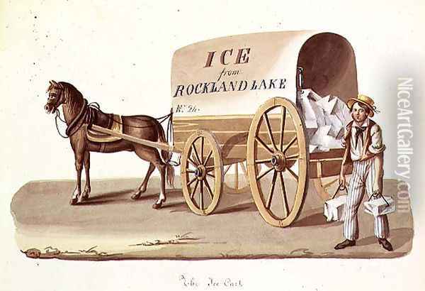 The Ice Cart, c.1840 Oil Painting - Nicolino Calyo