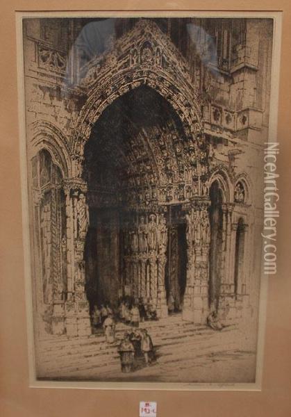 Cathedral Entrance Oil Painting - Andrew F. Affleck