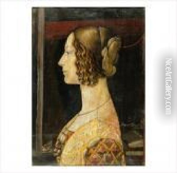 Dame Florentine De Qualite Vue De Profil Oil Painting - Vasily Andreevich Tropinin