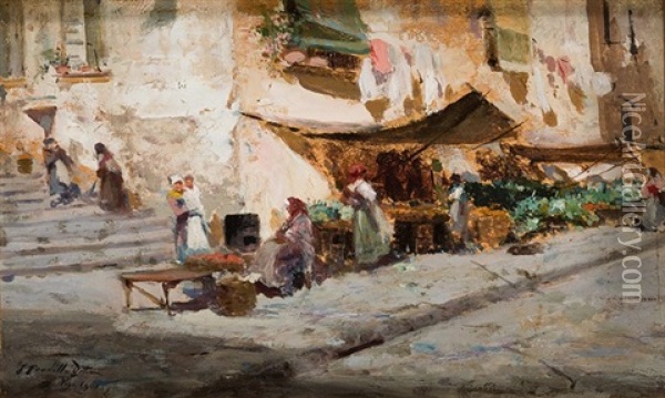 Paisaje De Vigo, 1901 Oil Painting - Francisco Pradilla y Ortiz
