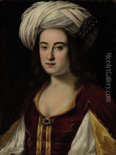 Portrait Of A Lady Oil Painting - Justus Sustermans