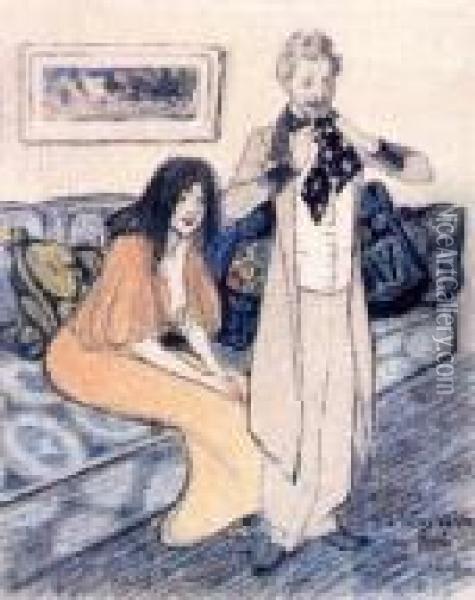 Couple Oil Painting - Theophile Alexandre Steinlen