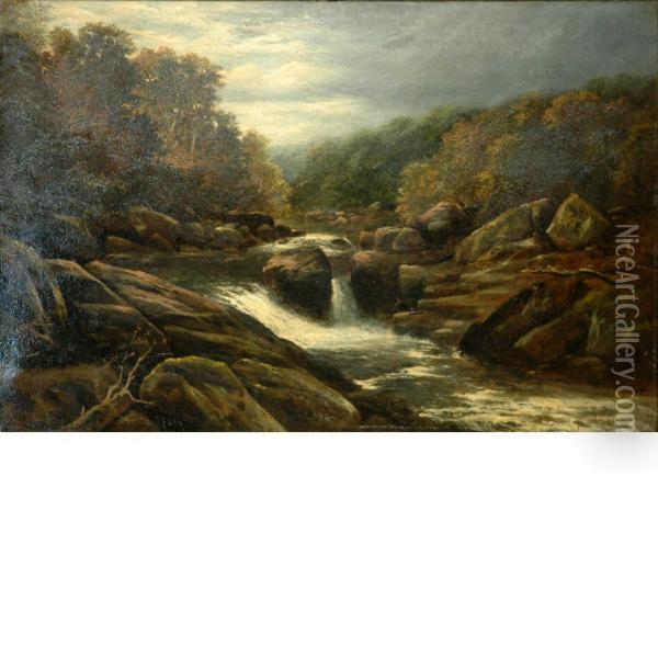 The Autumn Waterfall Oil Painting - Samuel Lancaster Gerry