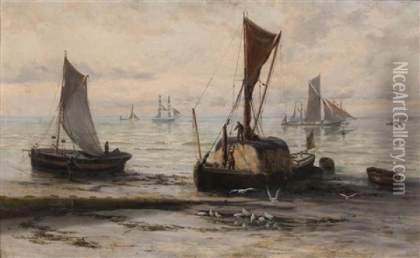 Early Evening, Southend Sands Oil Painting - Thomas Rose Miles