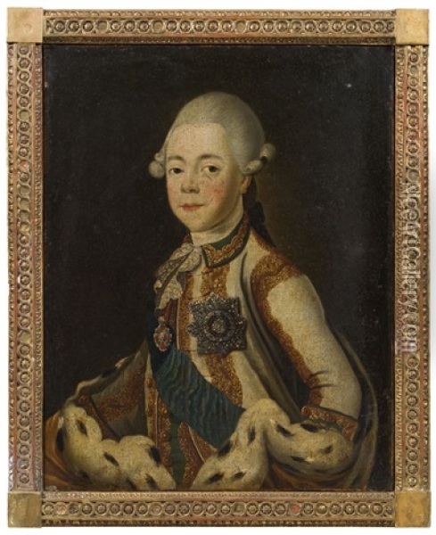 Portrat Des Grosfursten Pavel Petrovich Von Russland, Dem Zukunftigen Zaren Paul I. (1754-1801) Oil Painting - Jean-Louis Voilles