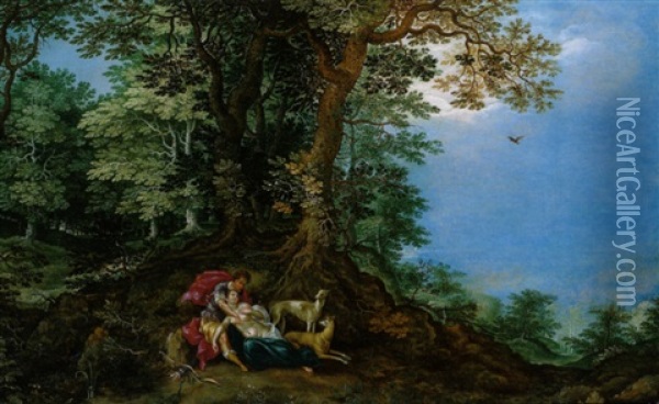 Cephalus Und Prokris Oil Painting - Denis van Alsloot