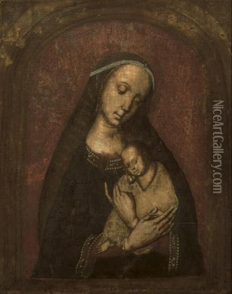 The Virgin And Child Oil Painting - Maitre De Flemalle