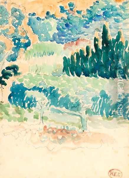 Le jardin Oil Painting - Henri Edmond Cross