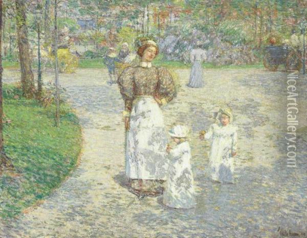 Spring In Central Park Oil Painting - Frederick Childe Hassam