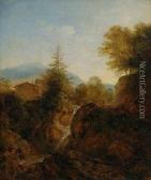 Wasserfall Imgebirge Oil Painting - Georg Maximilian Johann Von Dillis