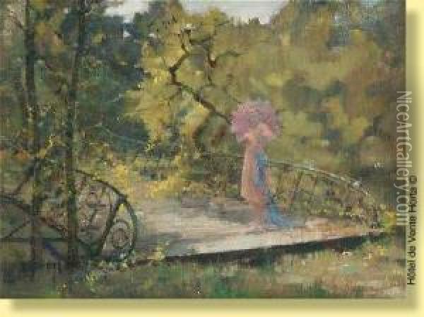 Leona A L'ombrelle Oil Painting - Henri Moreau