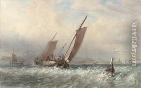 Heading Out To The Fishing Grounds Oil Painting - Sir Oswald Walter Brierly