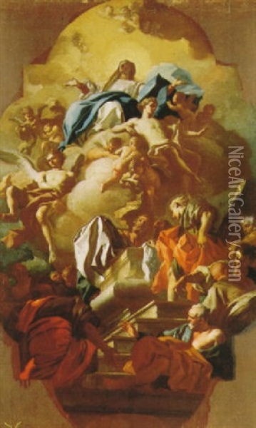 L'assunzione Della Vergine Oil Painting - Francesco de Mura