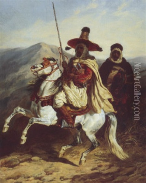 Cavaliers En Arme Oil Painting - Francois Hippolyte Lalaisse