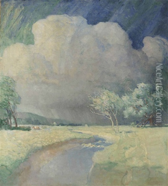 Brandywine Landscape Oil Painting - N.C. Wyeth