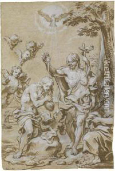 The Baptism Of Christ Oil Painting - Paolo Girolamo Piola