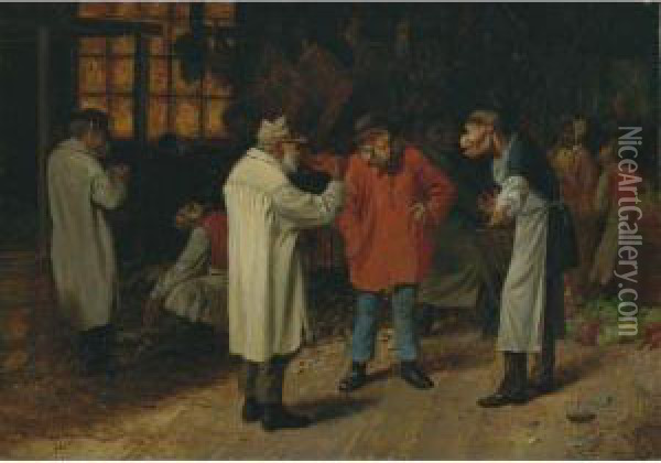 Politics In The Market Oil Painting - William Holbrook Beard