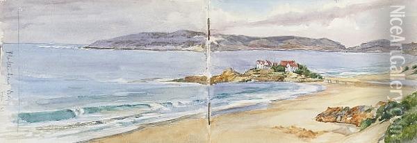 An Extensive View Of Plettenberg Bay, South Africa Oil Painting - Charlotte M. Alston