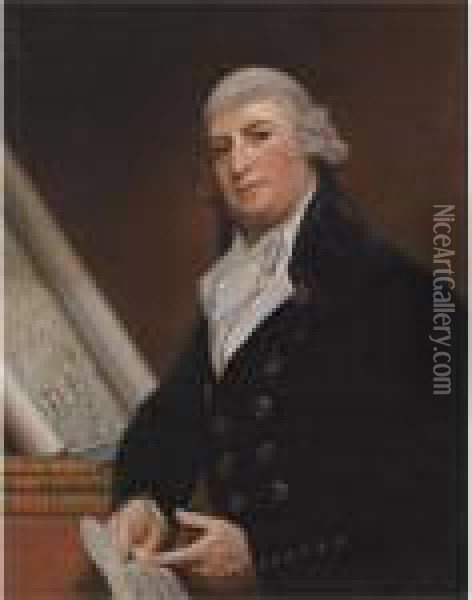 Portrait Of Sir William Fraser Oil Painting - George Romney