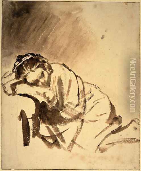 Hendrickje sleeping Oil Painting - Rembrandt Van Rijn