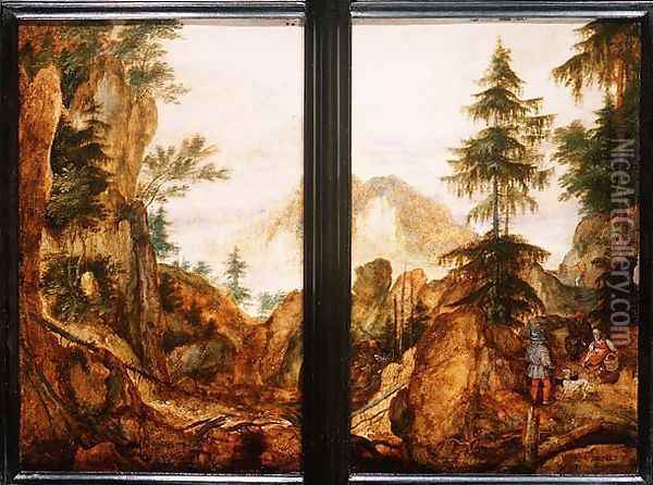 Mountainous Landscape with Peasants, 1607 Oil Painting - Roelandt Jacobsz Savery